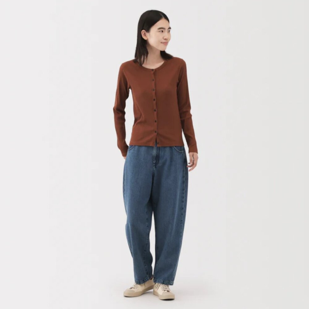 MUJI Kapok Blend Denim Barrel Pants - NWT